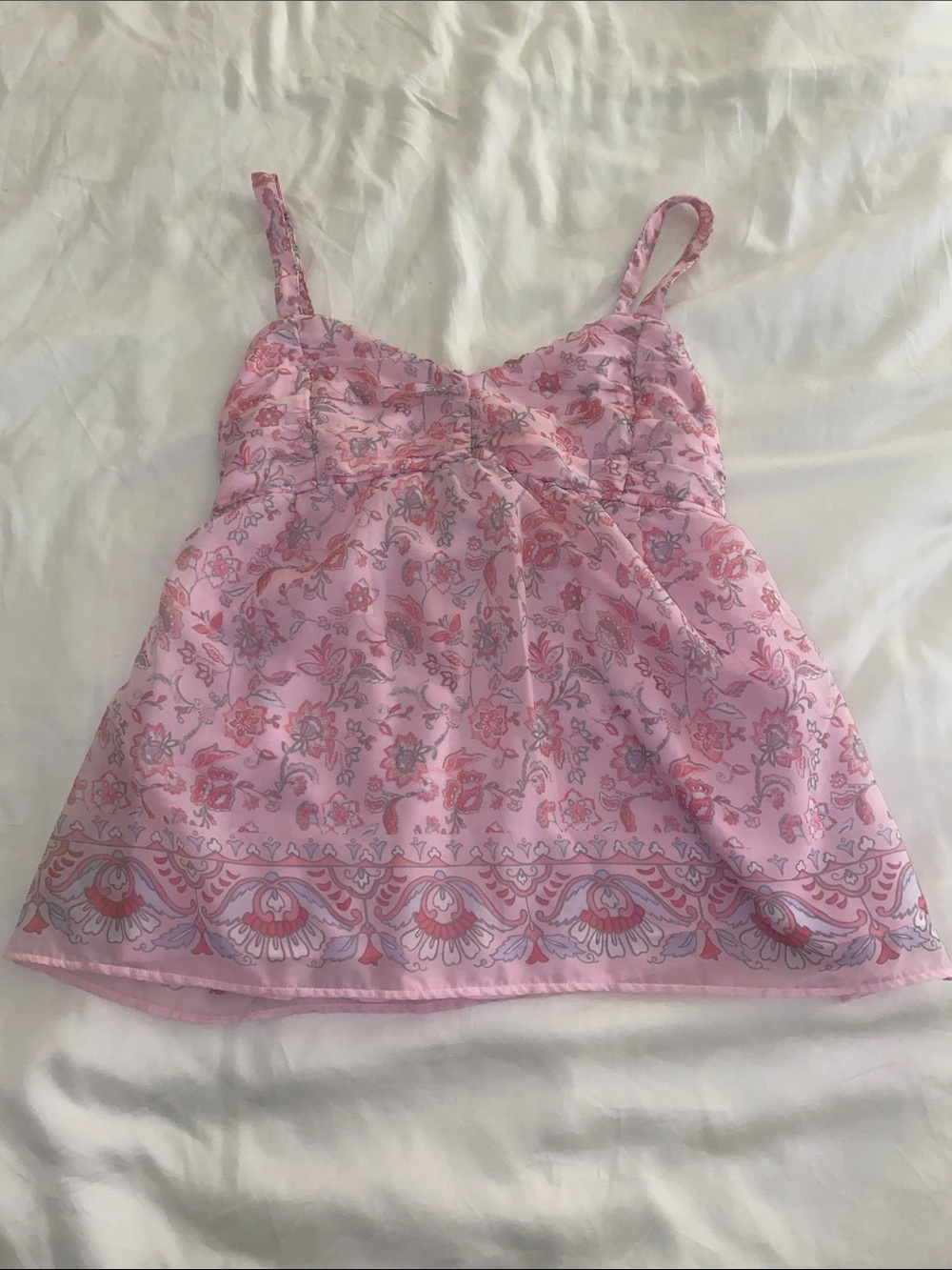 Pink floral baby doll top (vintage Hoister)